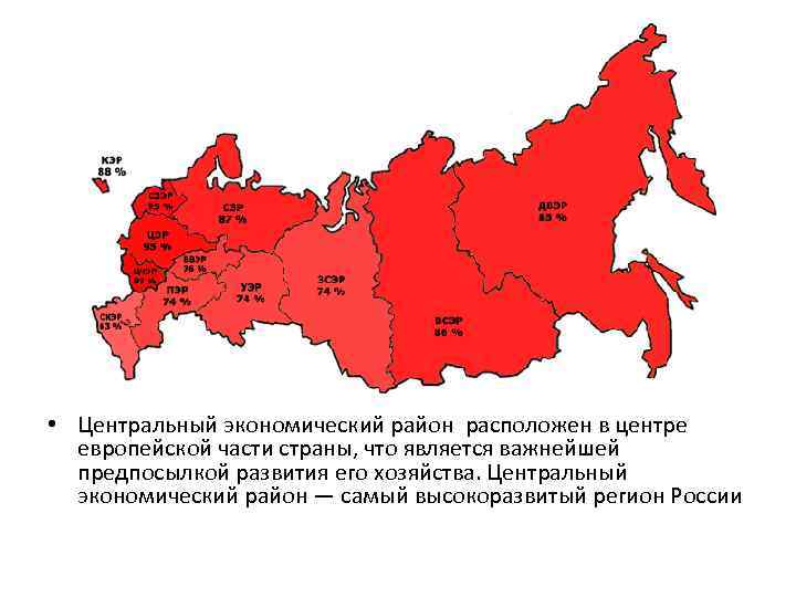 Экономические районы европейской части россии 9
