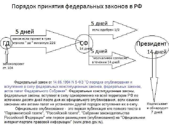 Порядок принятия фкз и фз схема