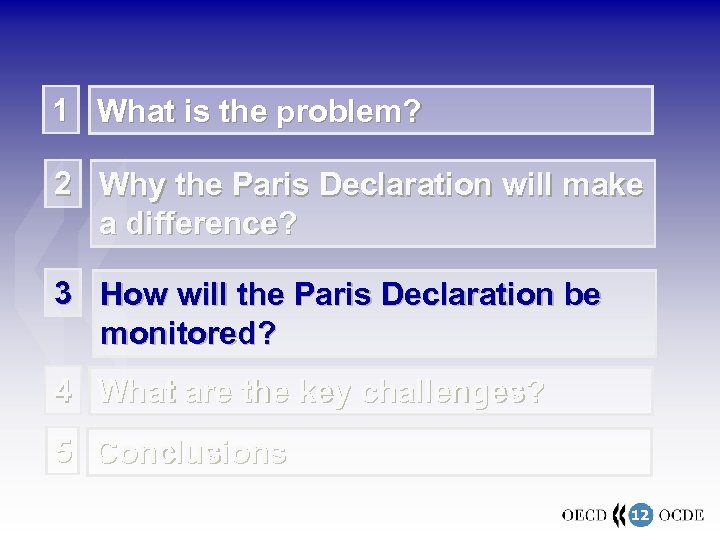 1 What is the problem? 2 Why the Paris Declaration will make a difference?