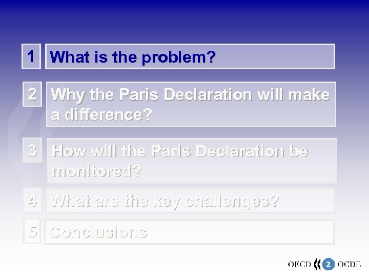 1 What is the problem? 2 Why the Paris Declaration will make a difference?