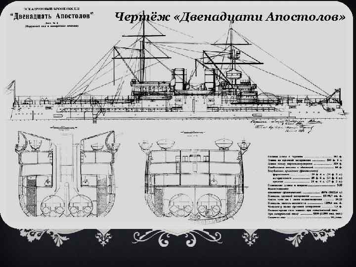 Чертёж «Двенадцати Апостолов» 