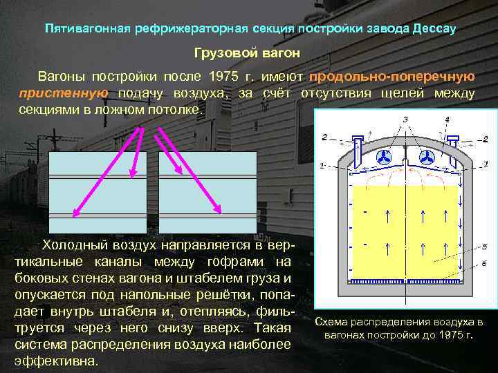 Пятивагонная рефрижераторная секция постройки завода Дессау Грузовой вагон Вагоны постройки после 1975 г. имеют
