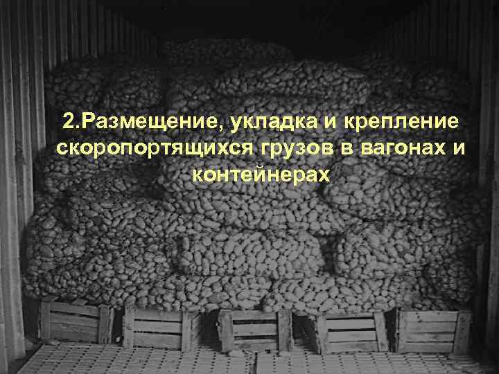 2. Размещение, укладка и крепление скоропортящихся грузов в вагонах и контейнерах 