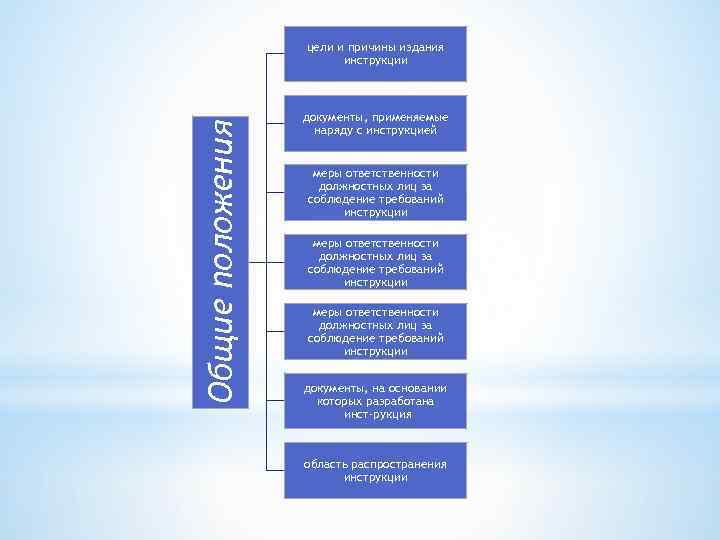 Общие положения цели и причины издания инструкции документы, применяемые наряду с инструкцией меры ответственности
