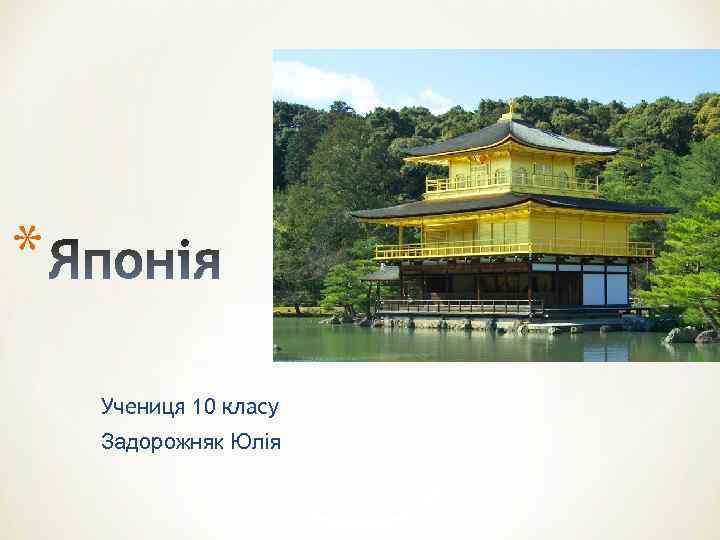 * Учениця 10 класу Задорожняк Юлія 