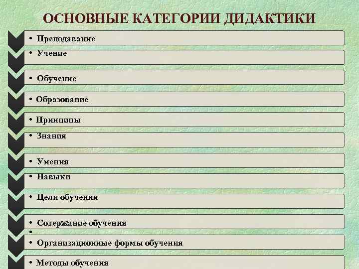 Основные категории дидактики