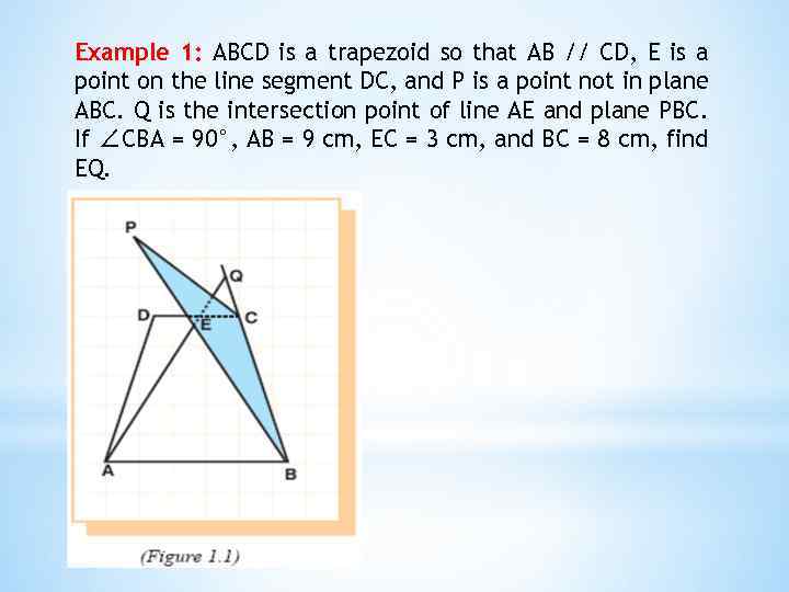 Example 1: ABCD is a trapezoid so that AB // CD, E is a