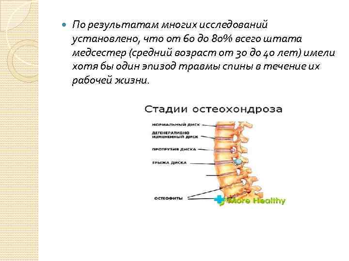  По результатам многих исследований установлено, что от 60 до 80% всего штата медсестер