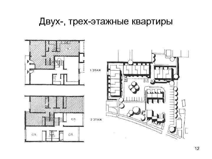 Двух-, трех-этажные квартиры 12 