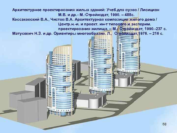 Архитектурное проектирования жилых зданий: Учеб. для вузов / Лисициан М. В. и др. -