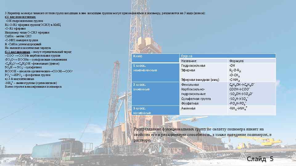 3. Характер молекул зависит от типа групп входящих в нее входящие группы могут присоединяться