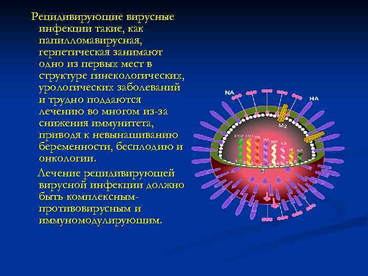 Рецидивирующие вирусные инфекции такие, как папилломавирусная, герпетическая занимают одно из первых мест в структуре