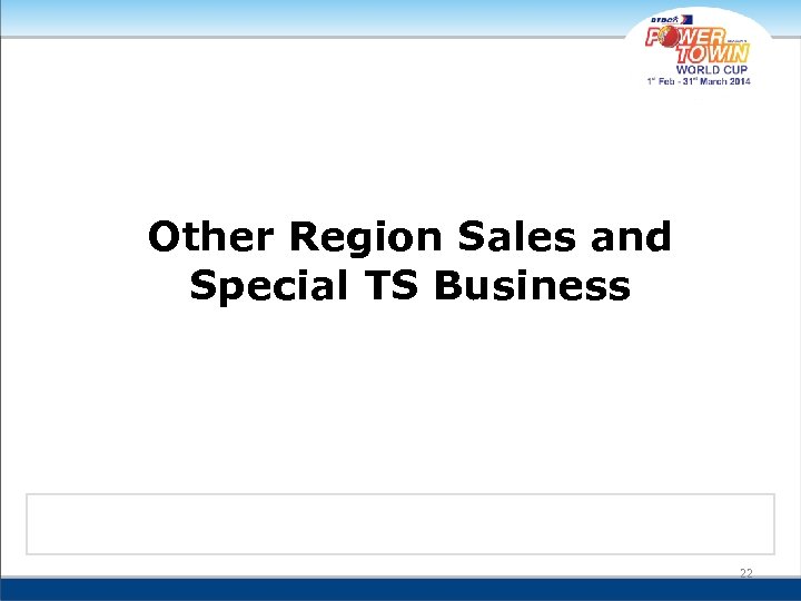 Other Region Sales and Special TS Business 22 