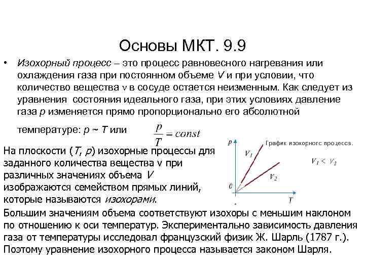 Изохорный процесс графики