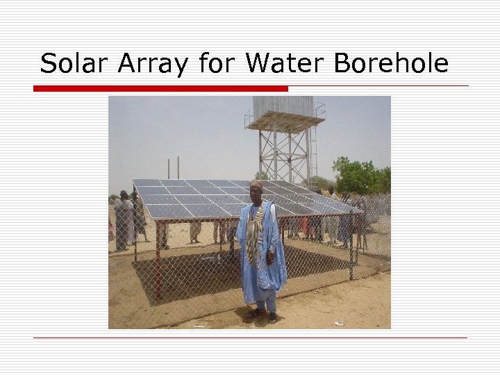 Solar Array for Water Borehole 