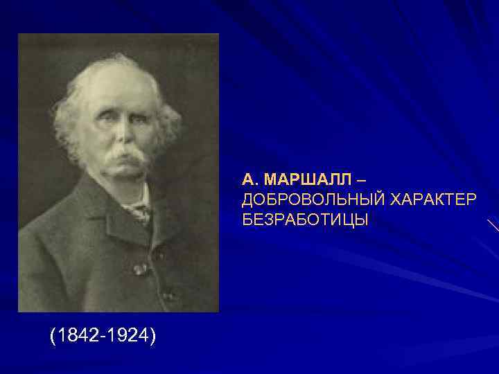 1. (1842 -1924) А. МАРШАЛЛ – ДОБРОВОЛЬНЫЙ ХАРАКТЕР БЕЗРАБОТИЦЫ 
