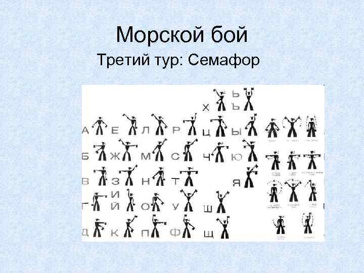 Морской бой Третий тур: Семафор 
