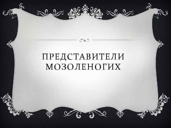ПРЕДСТАВИТЕЛИ МОЗОЛЕНОГИХ 