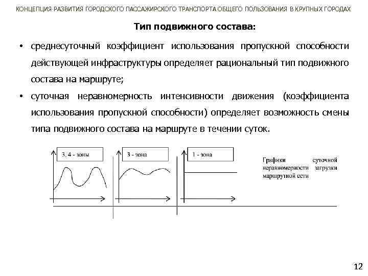 КОНЦЕПЦИЯ РАЗВИТИЯ ГОРОДСКОГО ПАССАЖИРСКОГО ТРАНСПОРТА ОБЩЕГО ПОЛЬЗОВАНИЯ В КРУПНЫХ ГОРОДАХ Тип подвижного состава: •