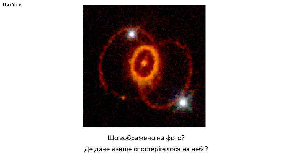 Питання Що зображено на фото? Де дане явище спостерігалося на небі? 
