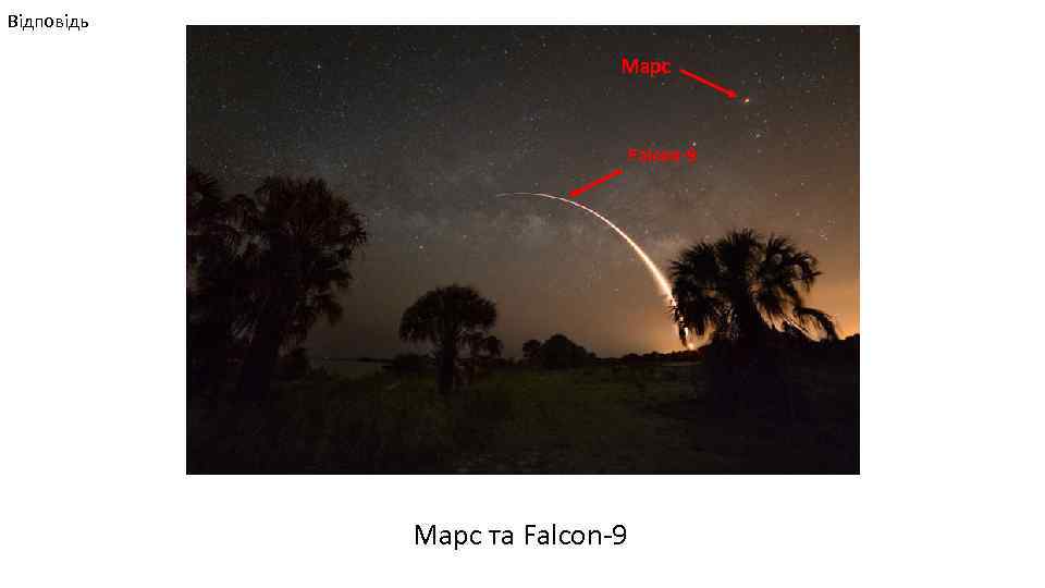 Відповідь Марс Falcon-9 Марс та Falcon-9 