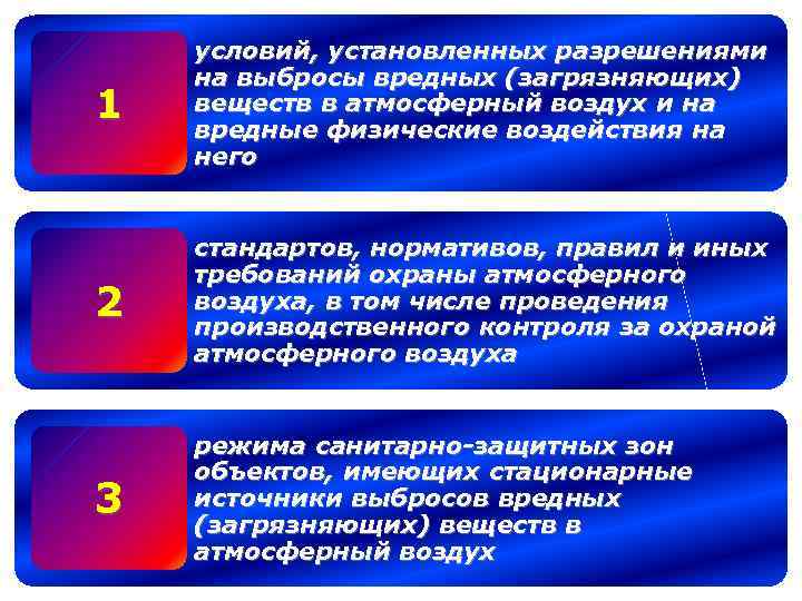 1 условий, установленных разрешениями на выбросы вредных (загрязняющих) веществ в атмосферный воздух и на