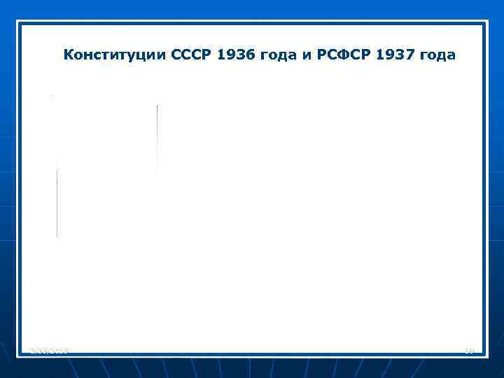 Конституции СССР 1936 года и РСФСР 1937 года 2/18/2018 30 