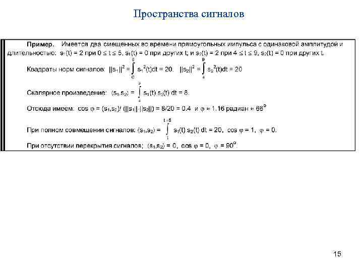 Пространства сигналов 15 