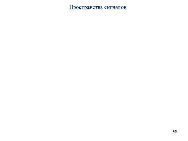 Пространства сигналов 35 