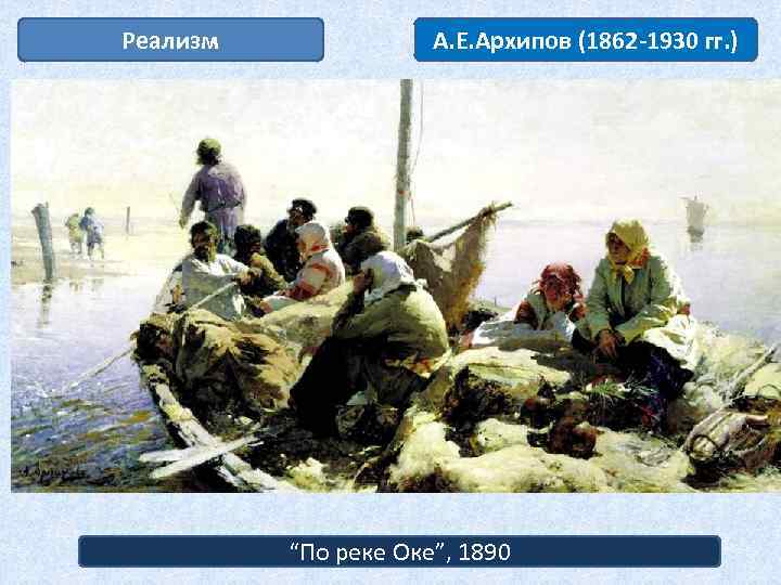 Реализм А. Е. Архипов (1862 -1930 гг. ) “По реке Оке”, 1890 