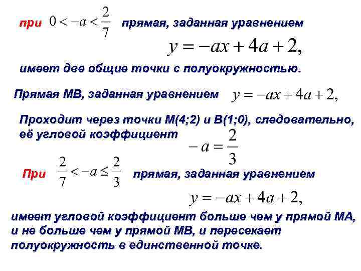 Угловой коэффициент проходящий через точки