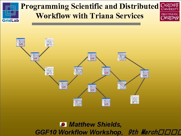 Programming Scientific and Distributed Workflow with Triana Services Matthew Shields, GGF 10 Workflow Workshop,