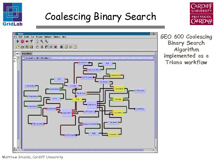 Coalescing Binary Search GEO 600 Coalescing Binary Search Algorithm implemented as a Triana workflow