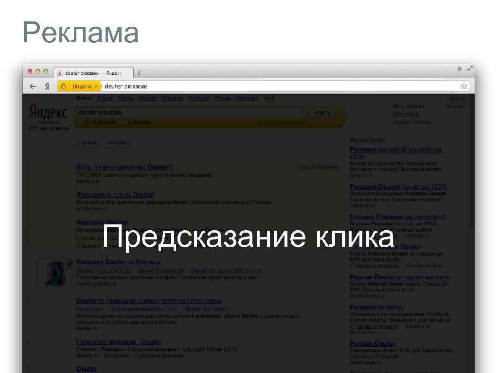 Реклама Предсказание клика 