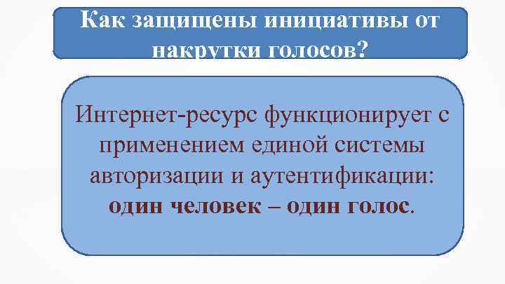 Как защищены инициативы от накрутки голосов? Интернет-ресурс функционирует с применением единой системы авторизации и