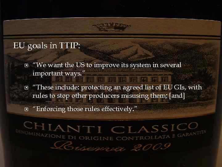 EU goals in TTIP: “We want the US to improve its system in several