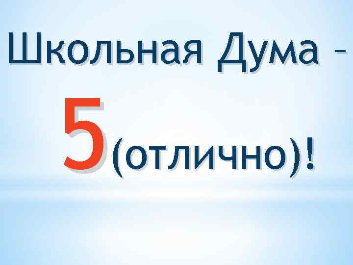 Школьная Дума – 5(отлично)! 