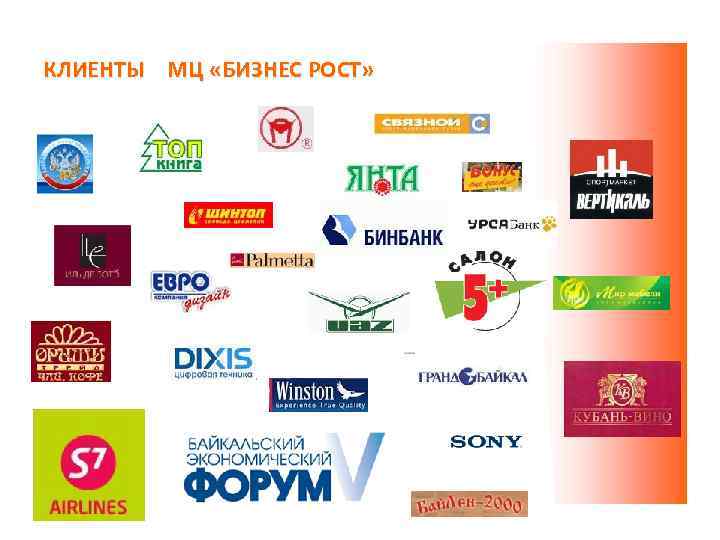 КЛИЕНТЫ МЦ «БИЗНЕС РОСТ» КЛИЕНТЫ 