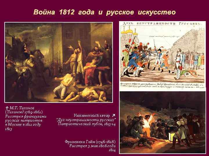 Война 1812 года и русское искусство ↑ М. Т. Тихонов (Тиханов? 1789 -1862) Расстрел