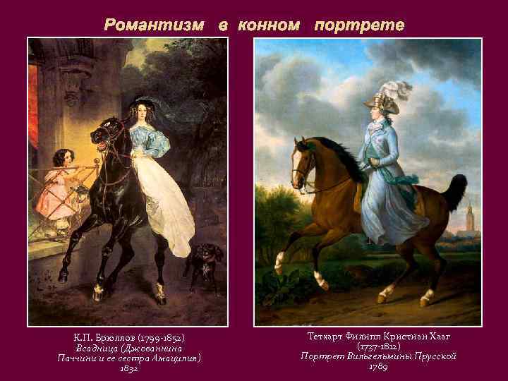 Романтизм в конном портрете К. П. Брюллов (1799 -1852) Всадница (Джованнина Паччини и ее