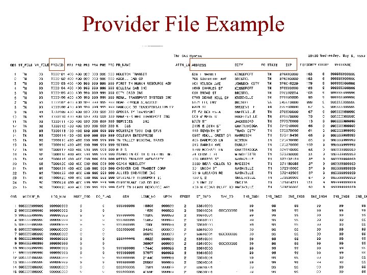 Provider File Example 