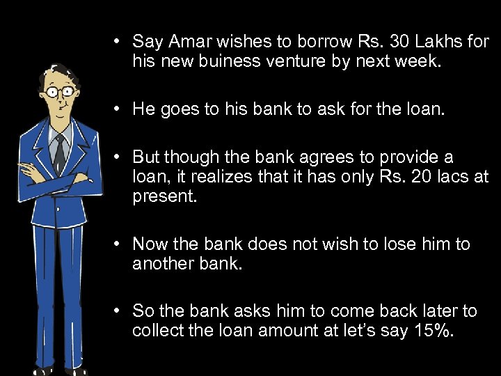  • Say Amar wishes to borrow Rs. 30 Lakhs for his new buiness