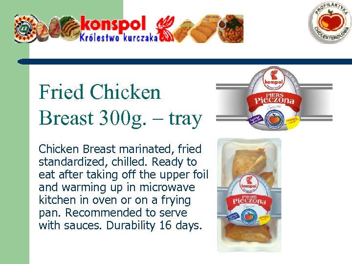 Fried Chicken Breast 300 g. – tray Chicken Breast marinated, fried standardized, chilled. Ready