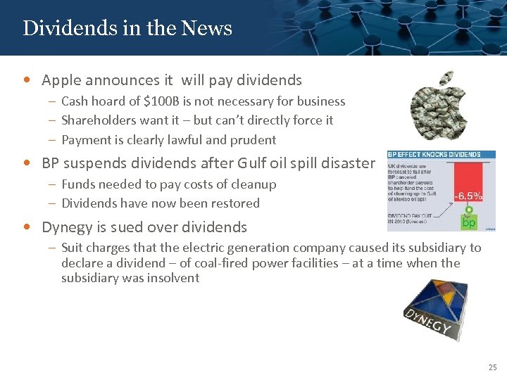 Click to edit the News Dividends in Master title style • Apple announces it