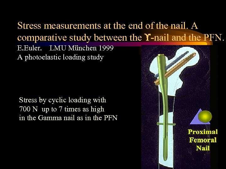 Stress measurements at the end of the nail. A comparative study between the -nail