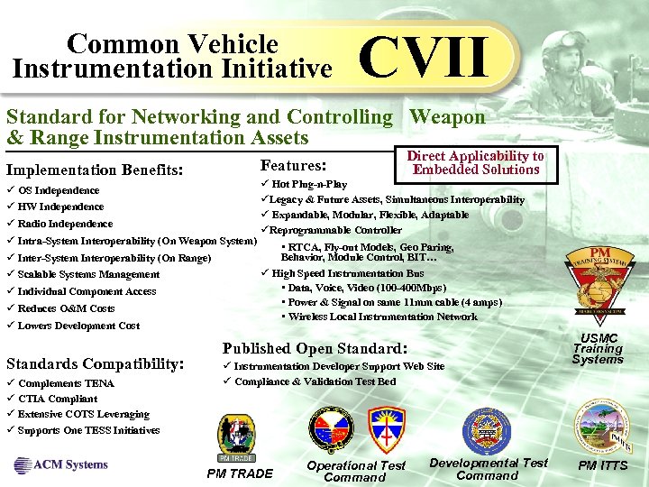 Common Vehicle Instrumentation Initiative CVII Standard for Networking and Controlling Weapon & Range Instrumentation