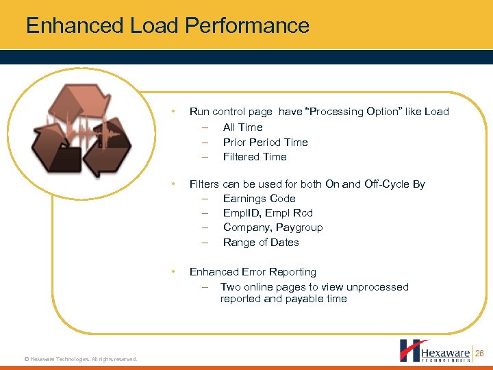Enhanced Load Performance • • Filters can be used for both On and Off-Cycle