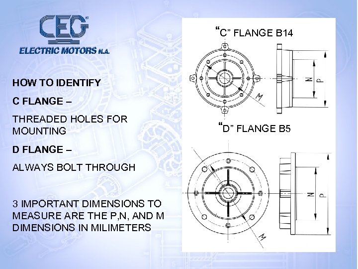 “C” FLANGE B 14 HOW TO IDENTIFY C FLANGE – THREADED HOLES FOR MOUNTING