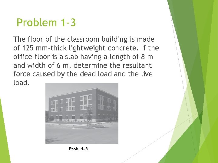 Problem 1 -3 The floor of the classroom building is made of 125 mm-thick