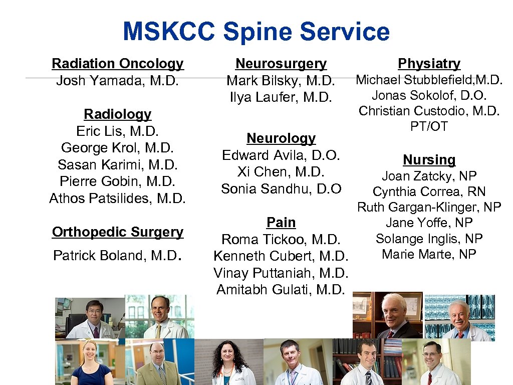 SPINE SBRT The MSKCC Spine Service IAEA Singapore